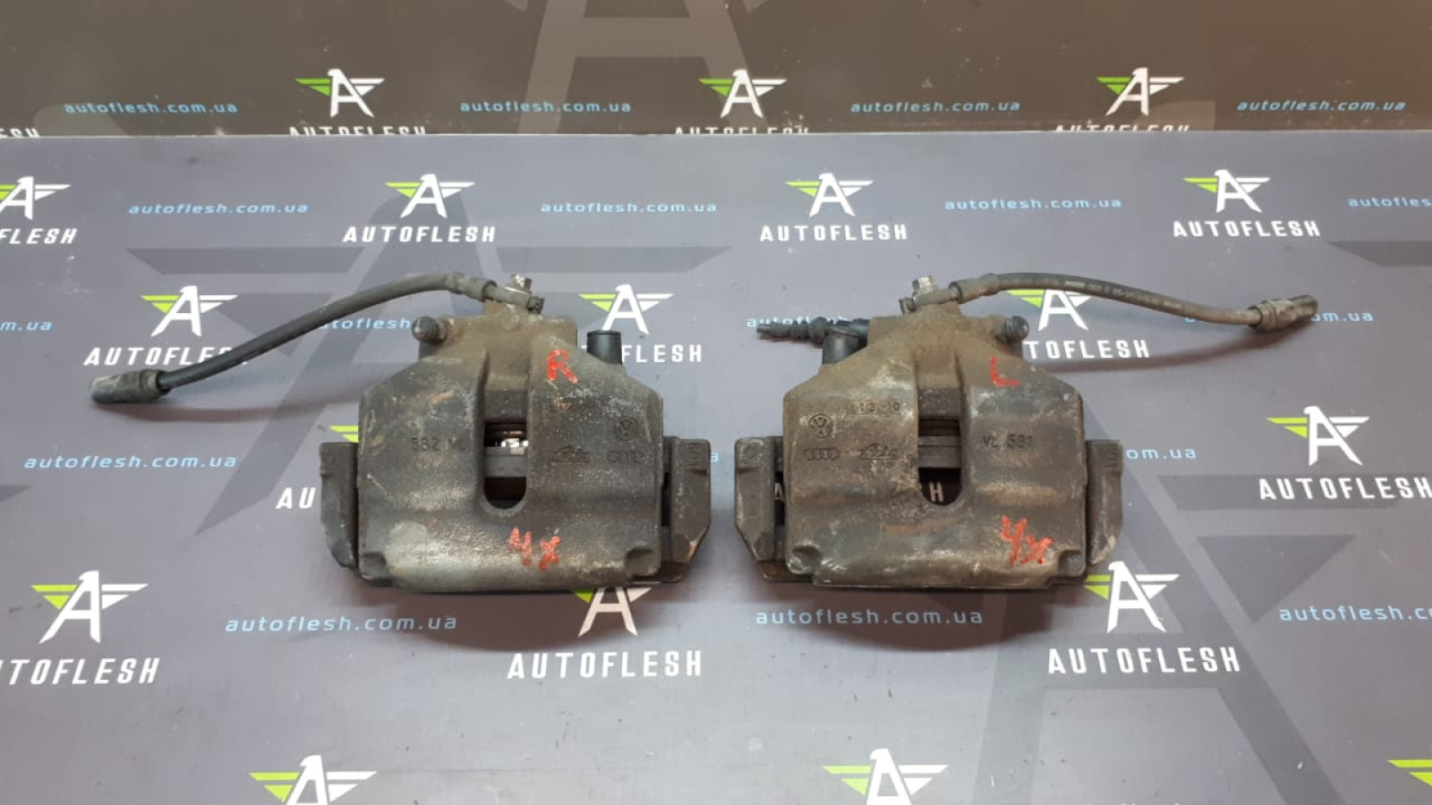Б/у суппорт передний в сборе 1K0615123E, 1K0615124E для Audi/ Seat/ Skoda/ Volkswagen