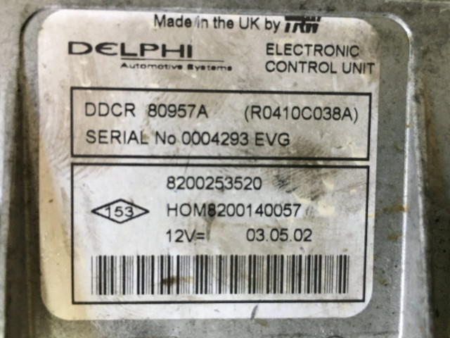Б/у ЭБУ Delphi 1.5 dCi 8200253520, HOM8200253520 для Renault Kangoo Б/у ЭБУ Delphi 1.5 dCi 8200253520, HOM8200253520 для Renault Kangoo