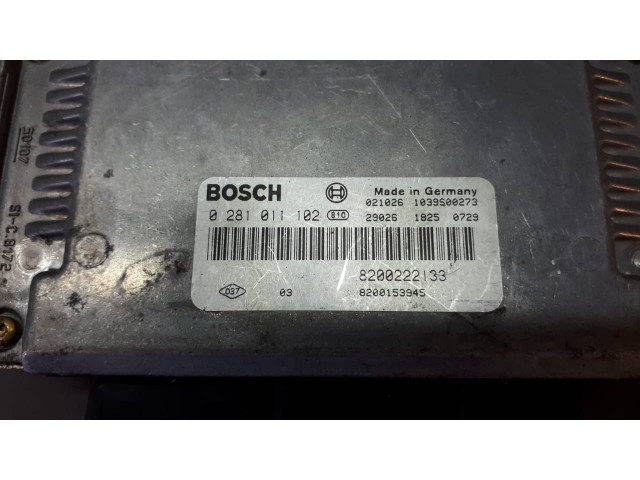 Б/у блок управления двигателем 0281011102, 8200222133, 8200153945 для Renault Laguna II/ Megane I/ Scenic I Б/у блок управления двигателем 0281011102, 8200222133, 8200153945 для Renault Laguna II/ Megane I/ Scenic I