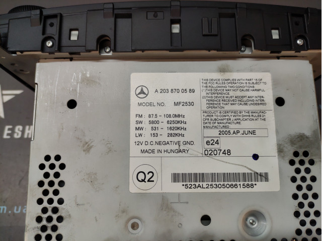 Автомагнітола (Radio/ CD) A2038700589 Mercedes C-Class Автомагнітола (Radio/ CD) A2038700589 Mercedes C-Class