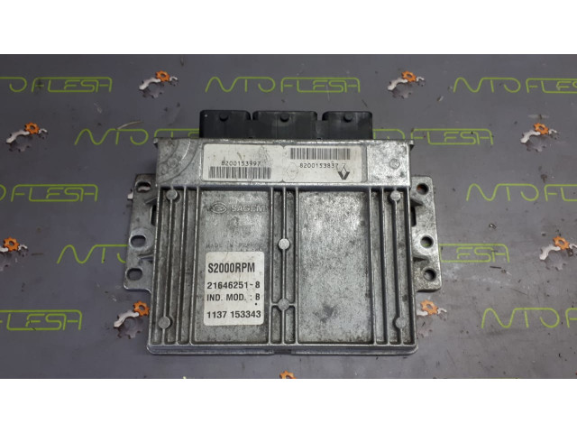 Б/у блок управления двигателем (ЭБУ) 8200153837, 8200153997 для Renault Laguna II