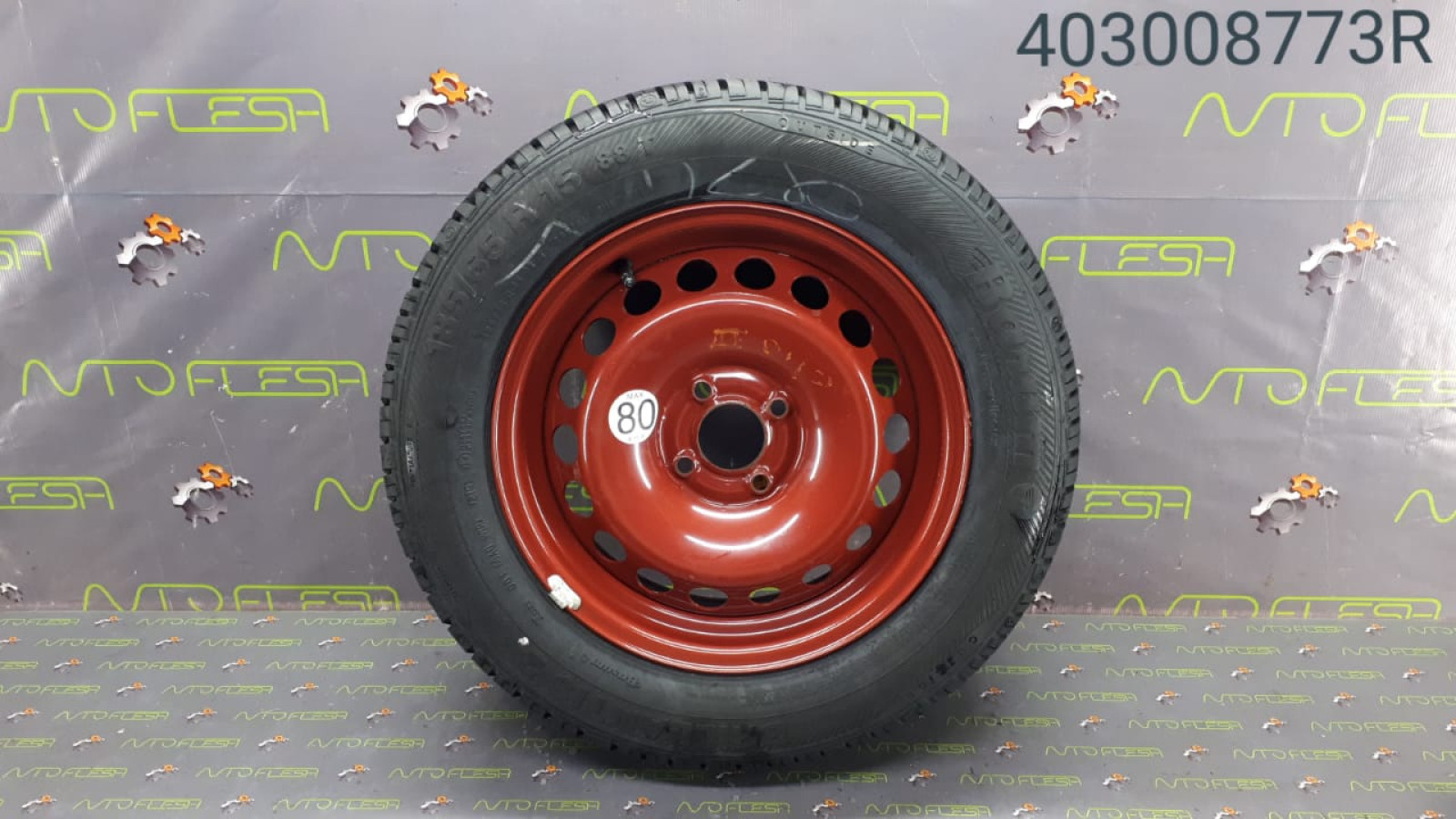Б/у запаска/ докатка 403008773R, 6Jx15H2, ET40, 4x100/ 185/65, R15, 88T для Dacia/ Renault