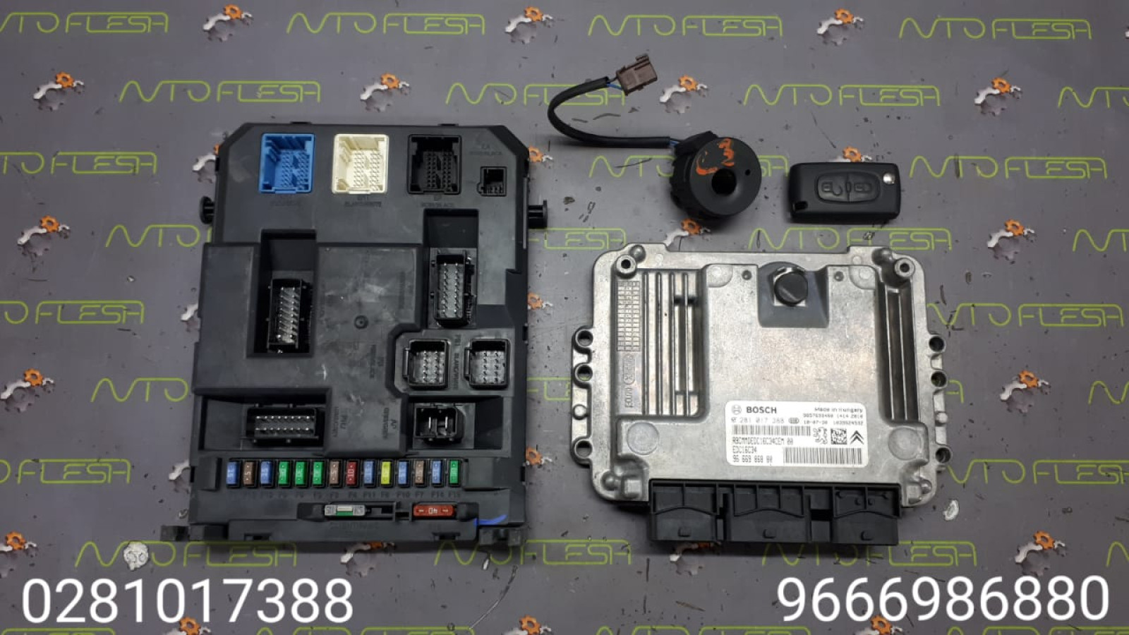Б/у комплект ЭБУ 0281017388, 9666986880, 1.4 HDI для Citroen C3/ Peugeot 207