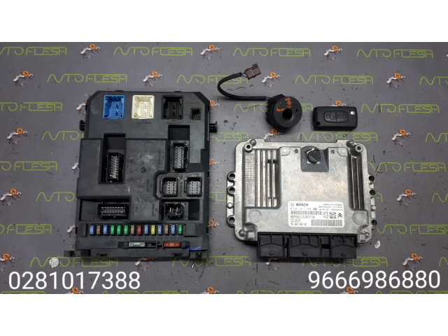 Б/у комплект ЭБУ 0281017388, 9666986880, 1.4 HDI для Citroen C3/ Peugeot 207