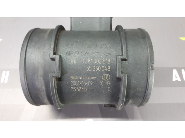 Б/у расходомер воздуха 0281002618, 55350048 для Alfa Romeo/ Chevrolet/ Fiat/ Lancia/ Opel/ Saab/ Suzuki SX4 Б/у расходомер воздуха 0281002618, 55350048 для Alfa Romeo/ Chevrolet/ Fiat/ Lancia/ Opel/ Saab/ Suzuki SX4