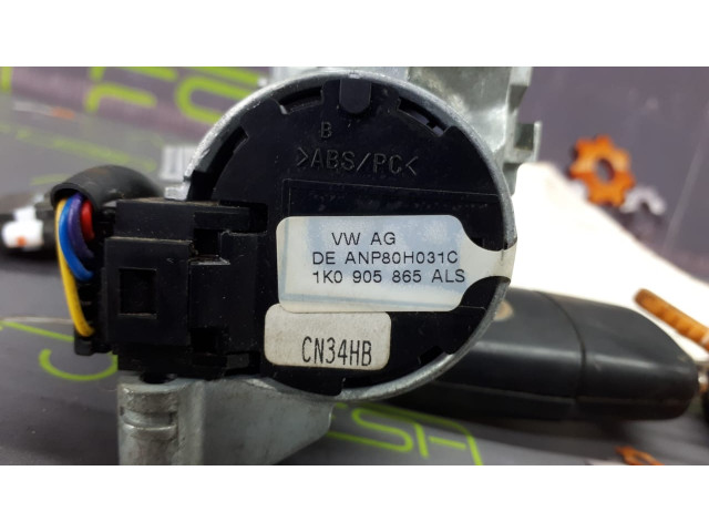 Б/у замок зажигания, ключ 1K0905851B, 1K0905865ALS для Audi/ Seat/ Skoda/ Volkswagen Б/у замок зажигания, ключ 1K0905851B, 1K0905865ALS для Audi/ Seat/ Skoda/ Volkswagen